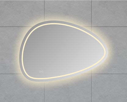 Lumora organische badkamerspiegel 100x69cm met LED-verlichting