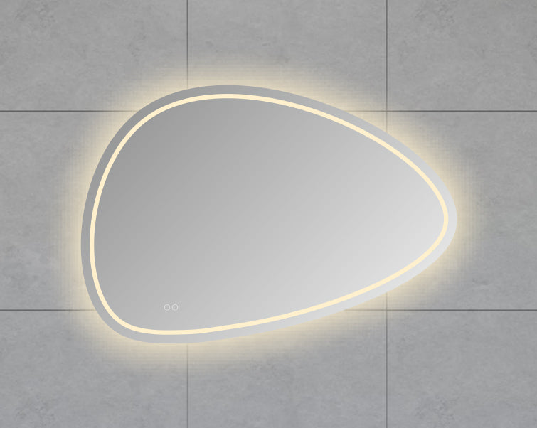 Lumora organische badkamerspiegel 120x80cm met LED-verlichting