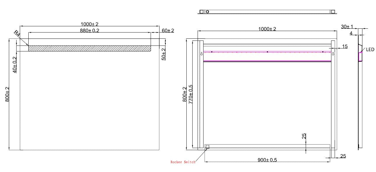 Wiesbaden Tigris spiegel met led verlichting 100x80cm - WDtegels