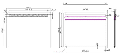 Tigris spiegel 100 x 80 cm rechthoek met LED - WDtegels
