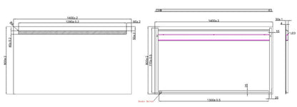 Line spiegel met LED verlichting 140 x 80 cm 8718858077984
