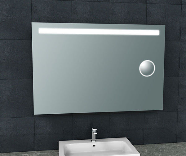Espejo Tigris de 120 x 80 cm rectangular con LED y espejo de aumento
