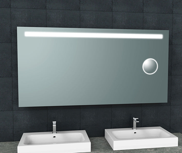 Tigris spiegel rechthoek met LED en scheerspiegel 160 x 80 cm - WDtegels