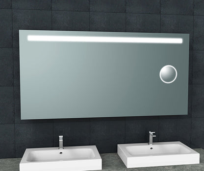 Tigris spiegel rechthoek met LED en scheerspiegel 160 x 80 cm - WDtegels