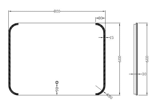 Wiesbaden Bracket dimbare LED condensvrije spiegel 80x60cm - WDtegels