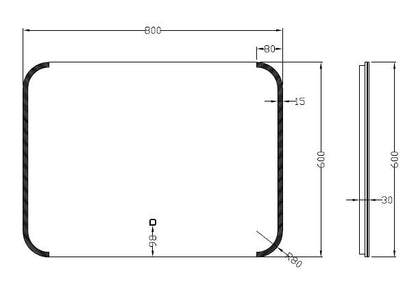 Wiesbaden Bracket dimbare LED condensvrije spiegel 80x60cm - WDtegels