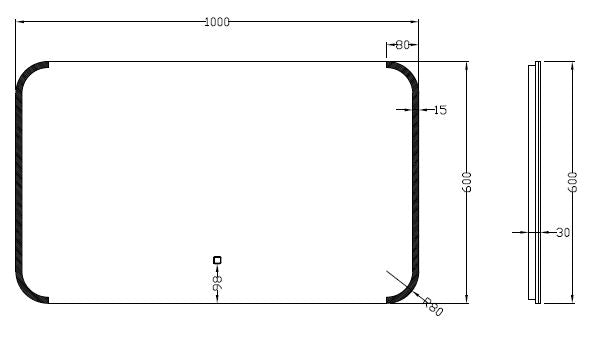 Wiesbaden Bracket dimbare LED condensvrije spiegel 100x60cm - WDtegels