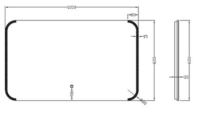 Wiesbaden Bracket dimbare LED condensvrije spiegel 100x60cm - WDtegels