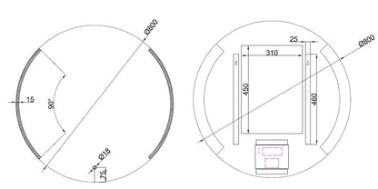 Wiesbaden Round dimbare LED condensvrije spiegel rond 80cm - WDtegels