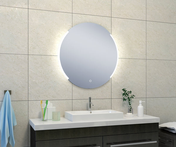 Wiesbaden Round mirror 80cm round dimmable LED anti-fog