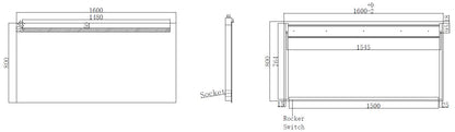 Tigris spiegel 160 x 80 cm rechthoek met LED en stopcontact - WDtegels