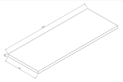 Maattekening Alvara topblad 120x46cm grijs eiken