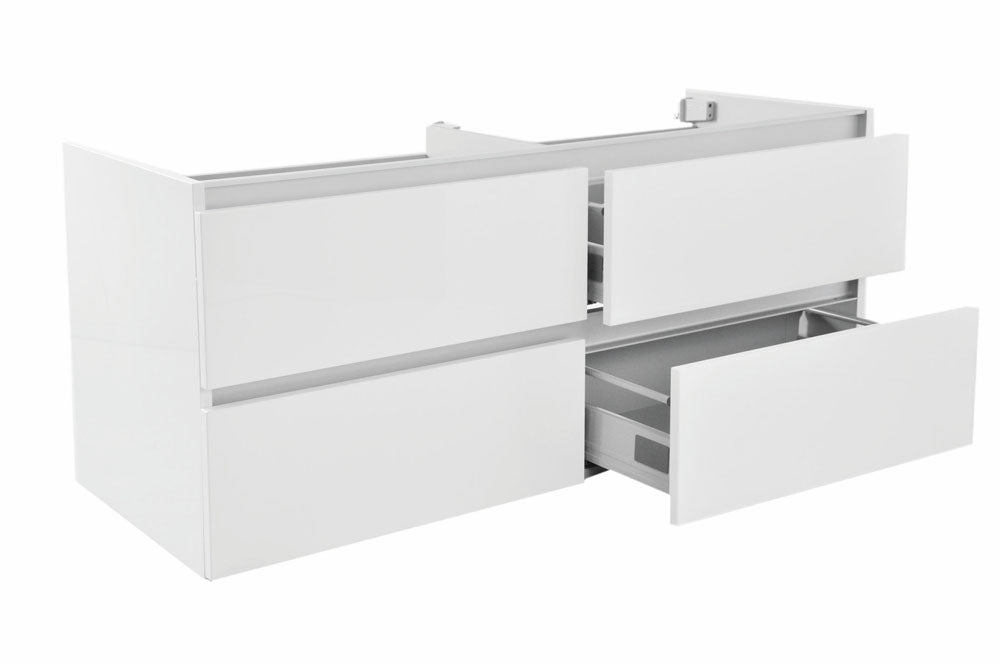 Vision onderkast met 4 laden 2 uitsparingen 120 x 46 cm glans wit - WDtegels