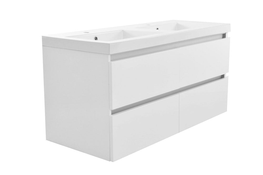 Vision onderkast met 4 laden 2 uitsparingen 120 x 46 cm glans wit - WDtegels
