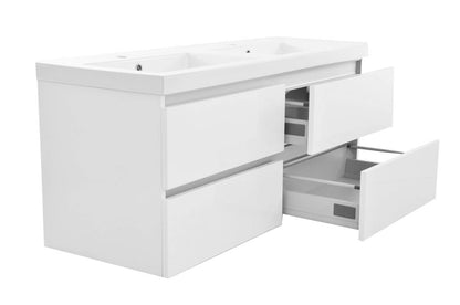 Vision onderkast met 4 laden 2 uitsparingen 120 x 46 cm glans wit - WDtegels