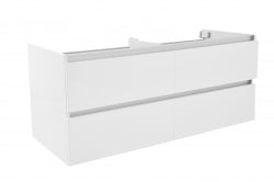 Mueble bajo Vision doble + 4 cajones 120x46 blanco