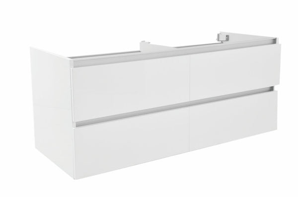 Vision onderkast 120x46x50cm met 4 laden 2 uitsparingen - glans wit