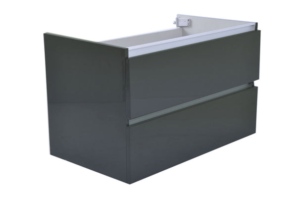 Mueble bajo Vision + 2 cajones 80x46 gris alto brillo