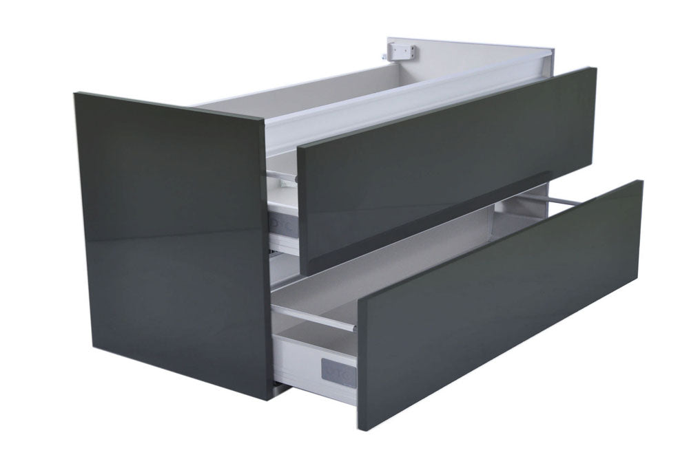 Vision onderkast met 2 laden 100 x 46 cm hoogglans grijs - WDtegels