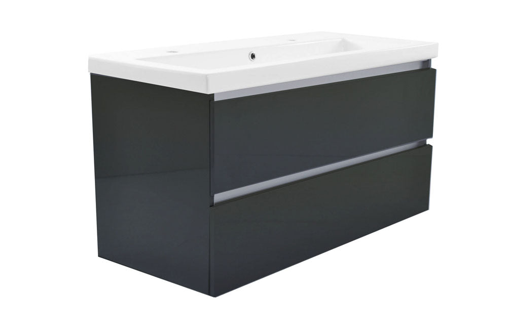 Vision onderkast met 2 laden 100 x 46 cm hoogglans grijs - WDtegels