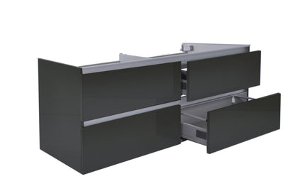 Vision onderkast met 4 laden 2 uitsparingen 120 x 46 cm hoogglans grijs - WDtegels