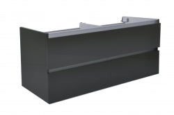 Mueble bajo Vision doble + 4 cajones 120x46 gris alto brillo
