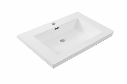 Vision wastafel enkel met 1 kraangat 60x46x5,5 cm kunstmarmer glans wit - WDtegels
