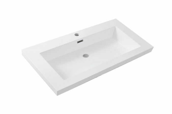 Vision artificial marble washbasin 80x46 white