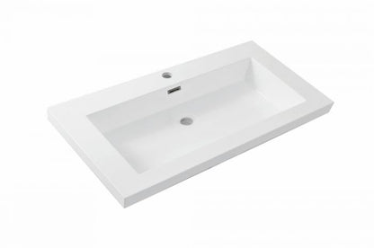 Vision artificial marble washbasin 80x46 white