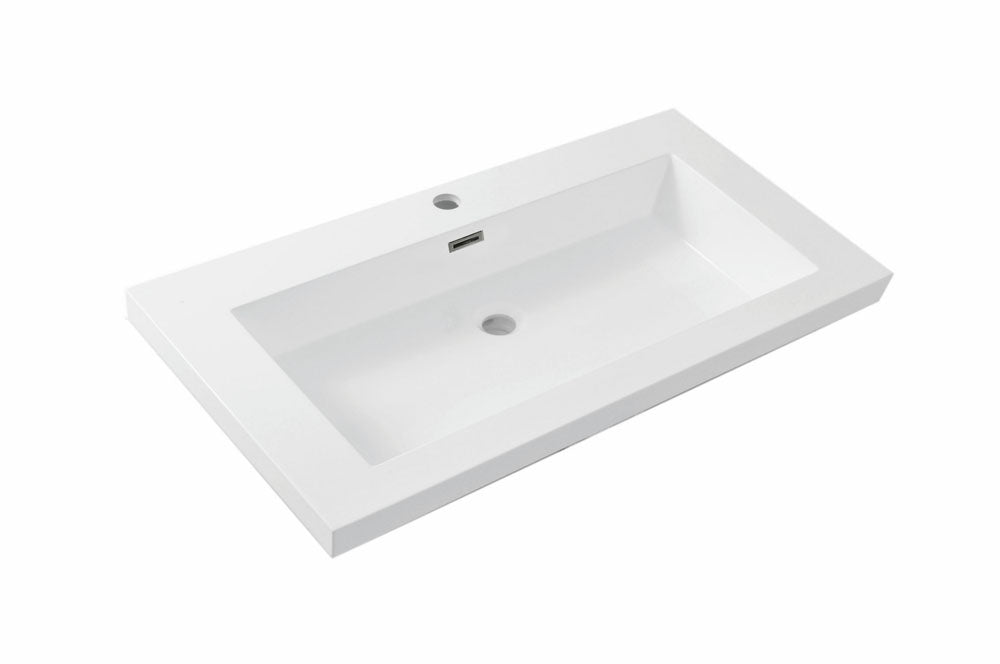 Vision meubelwastafel 80 x 46 x 5,5 cm kunstmarmer glans wit
