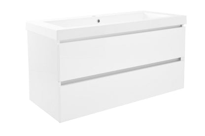 Vision wastafel enkel met 1 kraangat 100x46x5,5 cm kunstmarmer glans wit - WDtegels