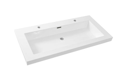Vision meubelwastafel 100 x 46 x 5,5 cm kunstmarmer glans wit