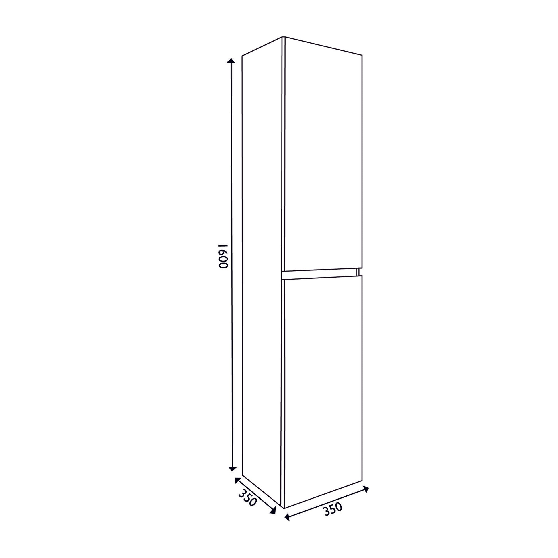 38.3931 Vision kolomkast 2 deuren 160x35x35 houtnerf grijs