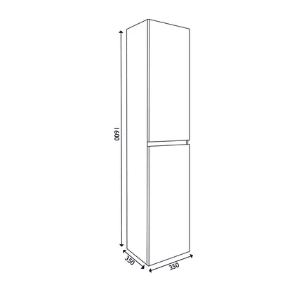 38.3931 Vision kolomkast 2 deuren 160x35x35 houtnerf grijs