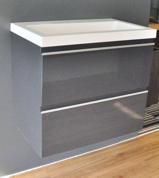 Wiesbaden base cabinet 60cmx36cm washbasin gloss gray