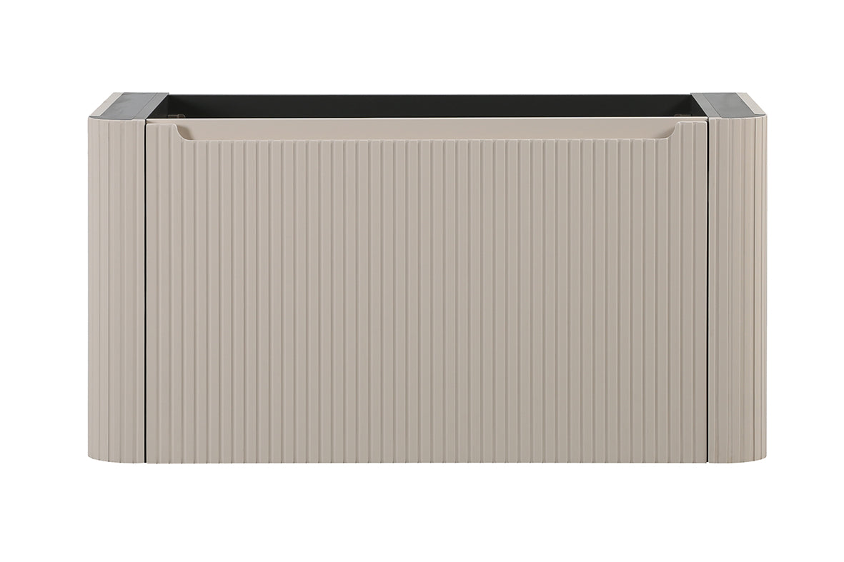 Sulora geribbelde onderkast 80x48cm mat beige - sfeerbeeld