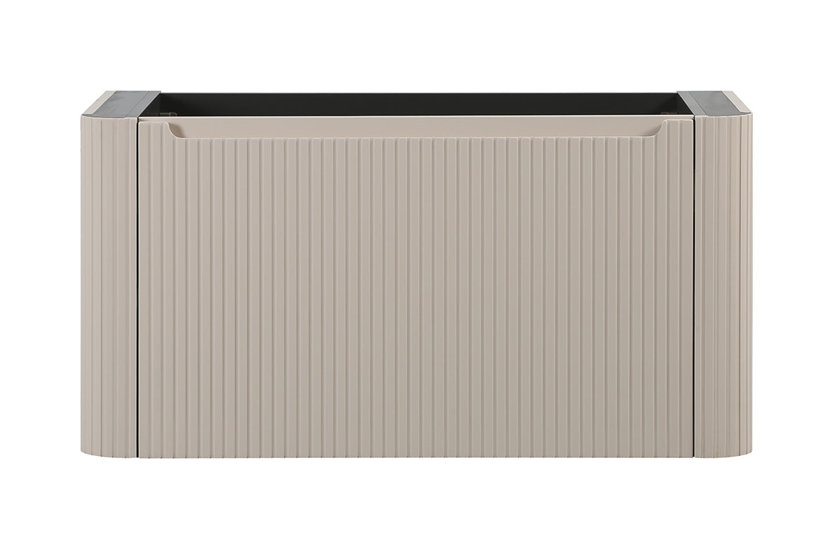 Sulora geribbelde onderkast 100x48cm mat beige - sfeerbeeld