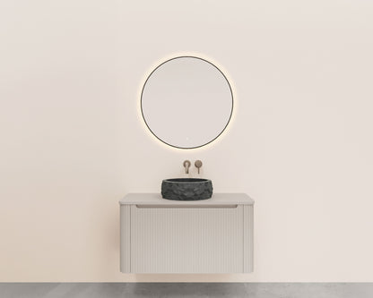 Sulora geribbelde onderkast 100x48cm mat beige
