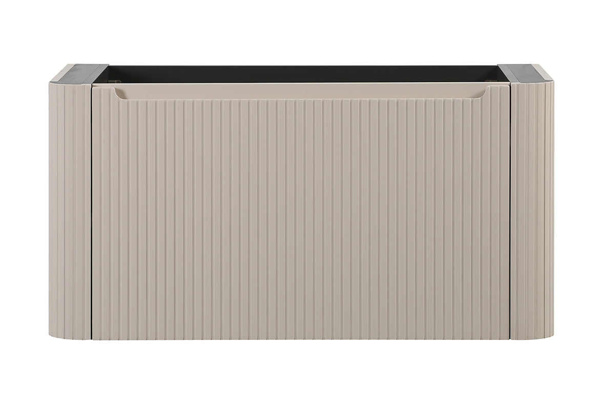 Sulora geribbelde onderkast 120x48cm mat beige - sfeerbeeld
