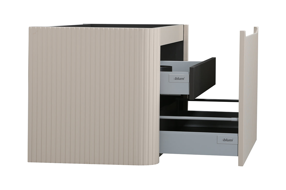 Sulora geribbelde onderkast 120x48cm mat beige - productfoto