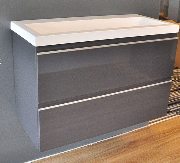 Wiesbaden base cabinet 80cmx36cm washbasin gloss gray