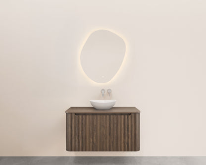 Sulora geribbelde onderkast 80x48cm bruin eiken