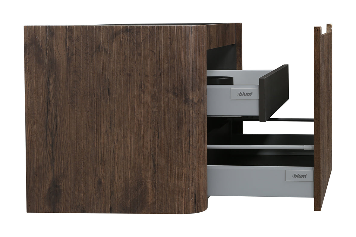 Sulora geribbelde onderkast 80x48cm bruin eiken - productfoto