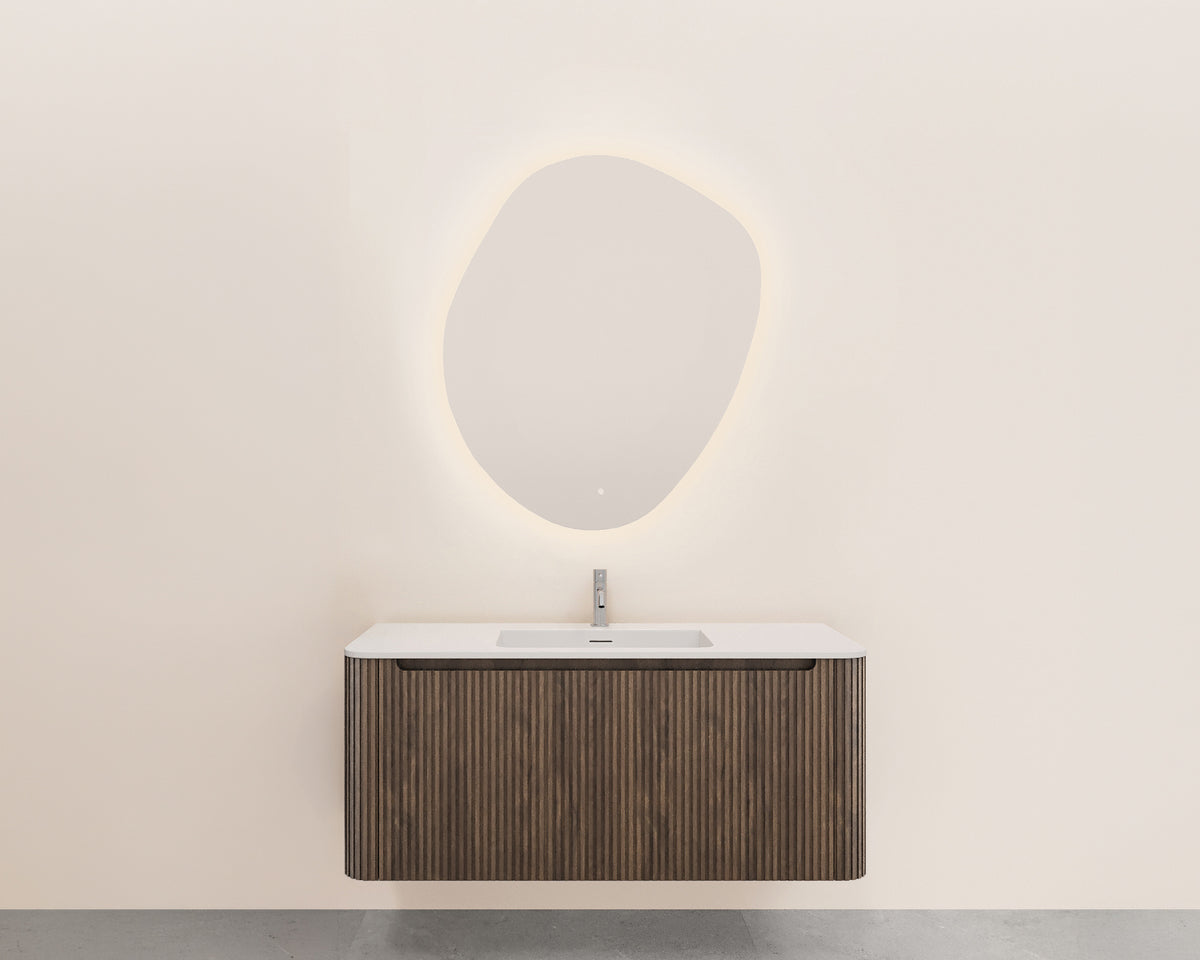 Sulora geribbelde onderkast 120x48cm bruin eiken