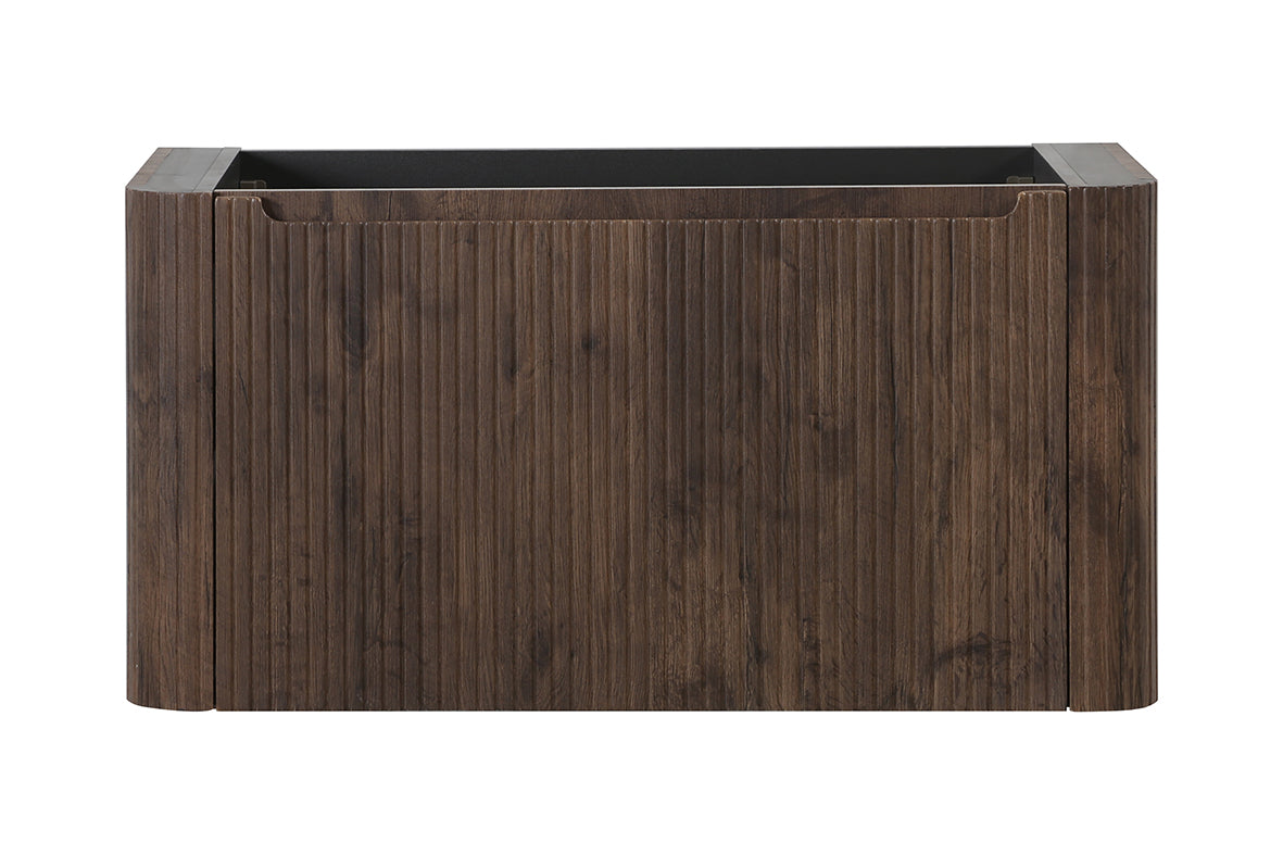Sulora geribbelde onderkast 120x48cm bruin eiken - sfeerbeeld
