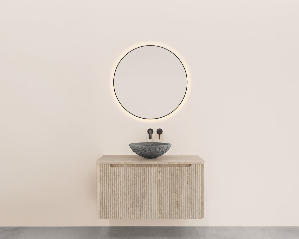 Sulora geribbelde onderkast 80x48cm licht eiken