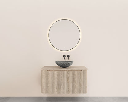 Sulora geribbelde onderkast 80x48cm licht eiken