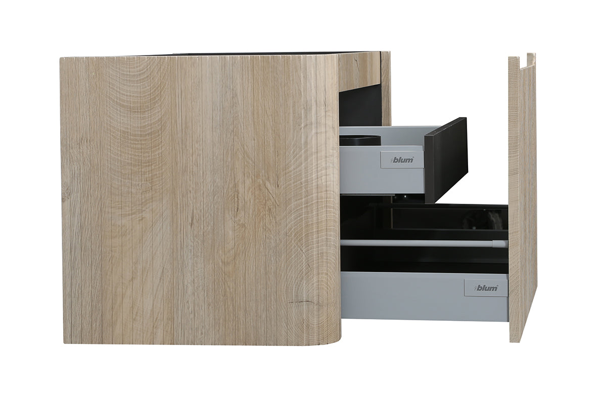 Sulora geribbelde onderkast 100x48cm licht eiken - productfoto