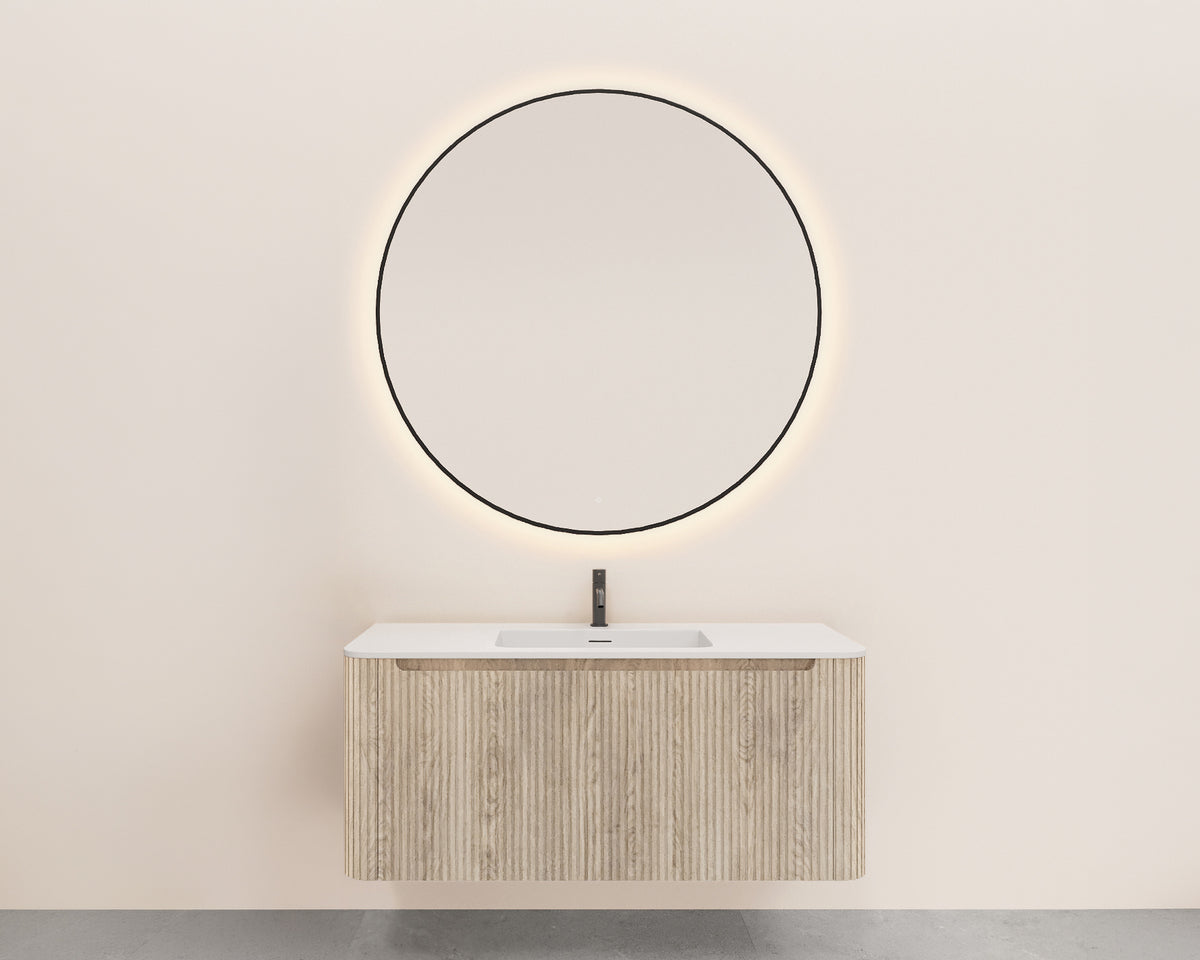 Sulora geribbelde onderkast 120x48cm licht eiken