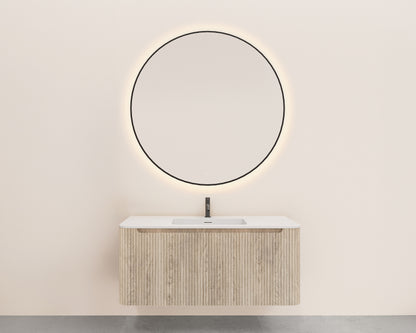 Sulora geribbelde onderkast 120x48cm licht eiken